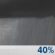 Overnight: A chance of rain showers. Cloudy, with a low around 65. Northwest wind around 0 mph. Chance of precipitation is 40%. New rainfall amounts between a quarter and half of an inch possible. Overnight: Chance Rain Showers